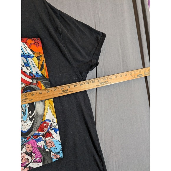 Marvel Captain America Wheels Up! Marvel Comic Cover T-Shirt Black Size XL - Picture 5 of 9